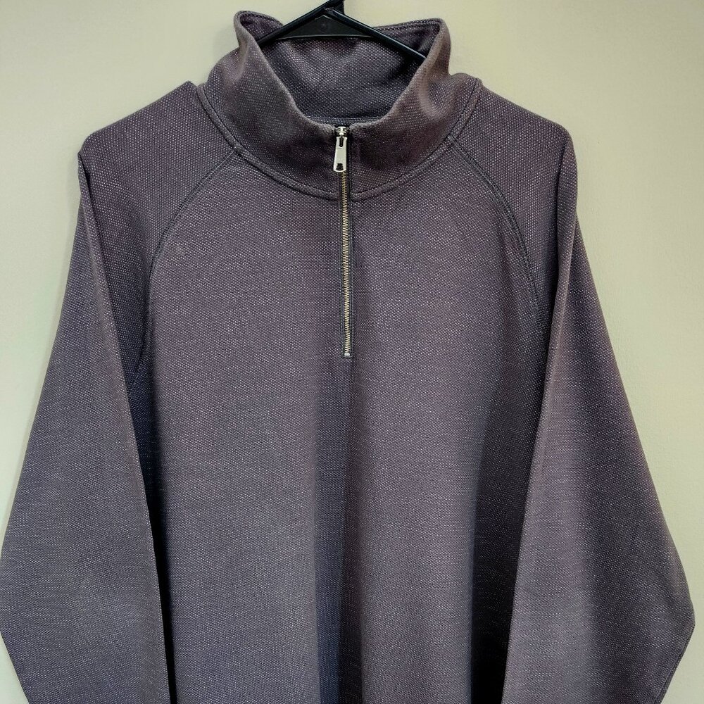 Nordstrom Men's Shop 1/4 Zip Sweater Charcoal Gray Pullover XL Knit Soft